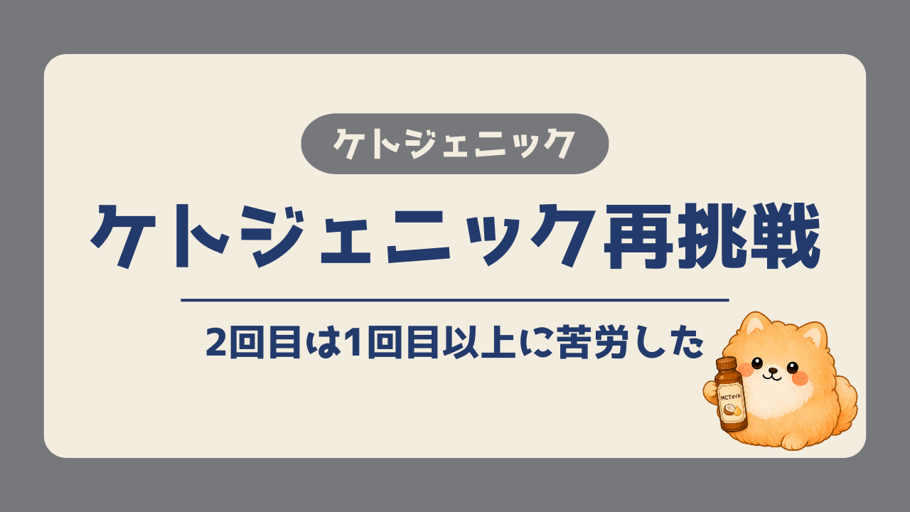 ケトジェニックの再挑戦で、2回目が1回目以上に苦労した実体験を紹介する記事のアイキャッチ画像